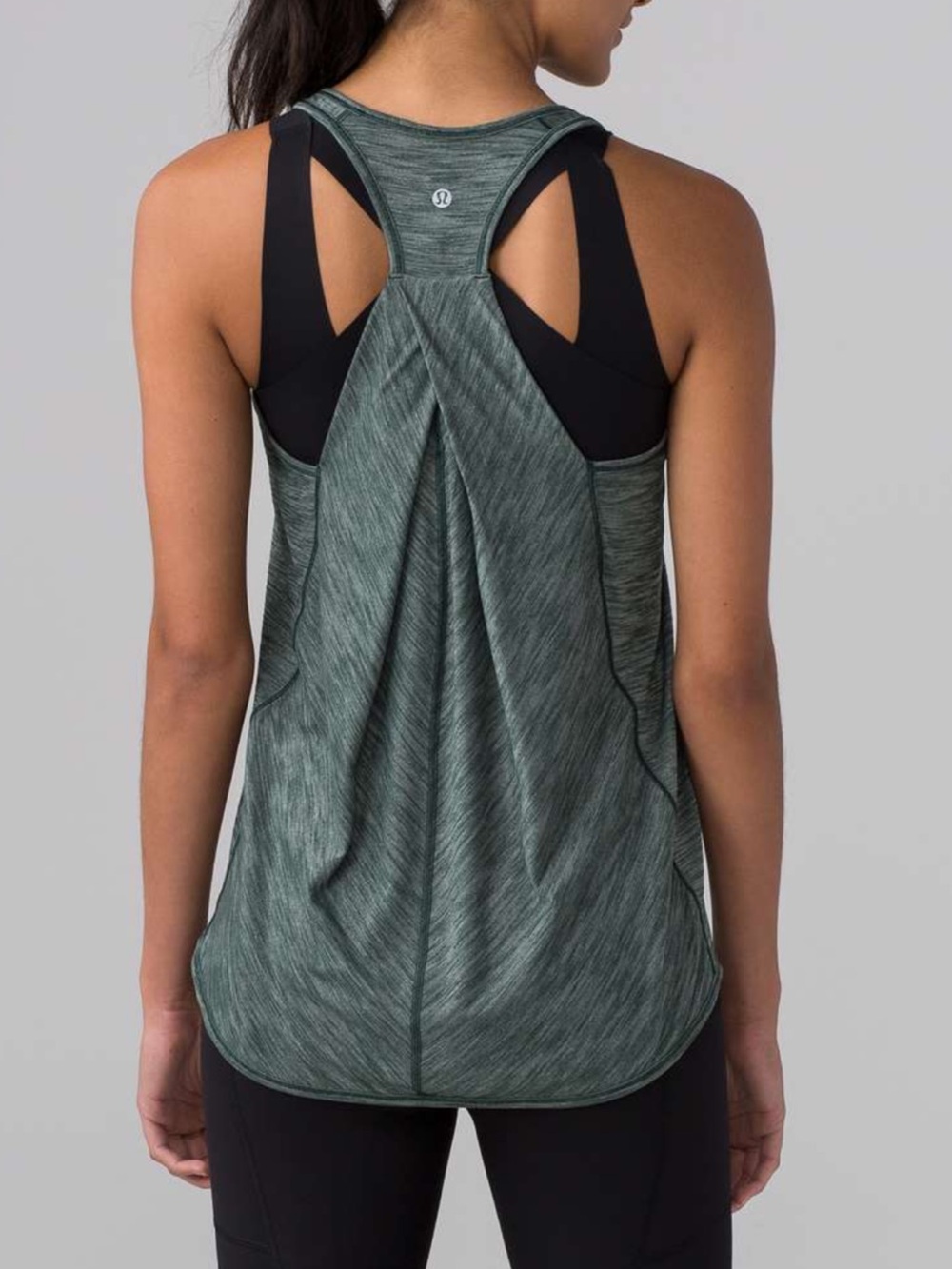 Lululemon Essential Tank Top In Heathered Dark Forest Green Size 8